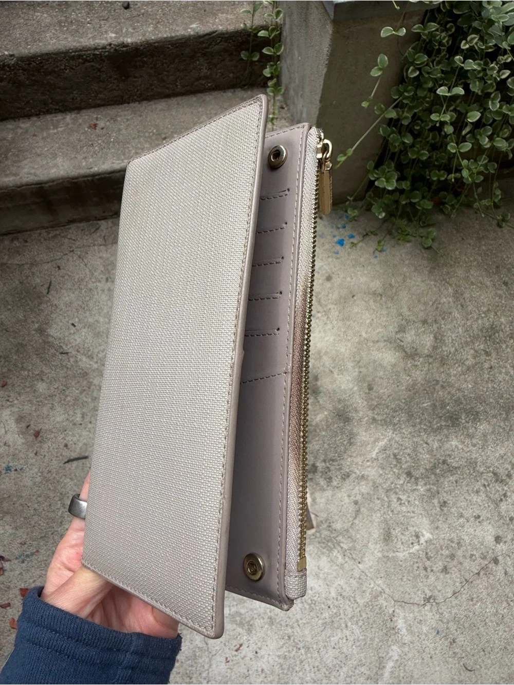 Lovely Taupe Dagne Dover Taupe Foldover Wallet